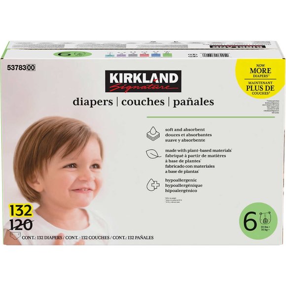 Kirkland Signature Diapers Baby, Size 6 (132 Count) - Picture 1 of 1
